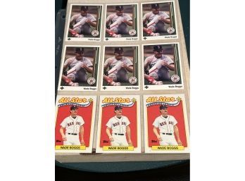 Lot Of 9 Wade Boggs Cards 1989