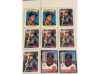 Ryne Sandberg  Lot Of 9  Cards