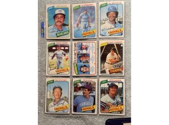 1980 Topps Assorted Baseball Cards - 18 Cards