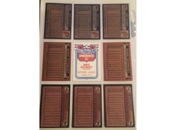 Mike Schmidt Lot Of (9) Baseball Cards