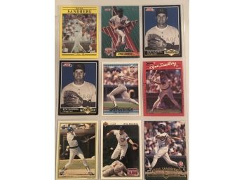 Ryne Sandberg Lot Of (9) Baseball Cards