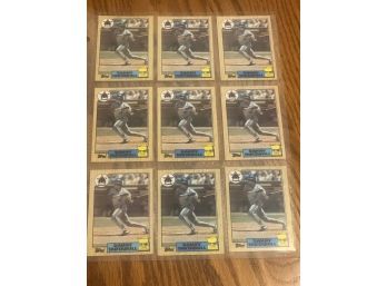 Lot Of (9) Danny Tartabull 1987 Topps Rookie Cards