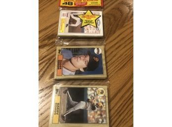 1987 Topps Rak Packs Sealed With Barry Bonds RC On Top