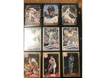 Lot Of (18) Assorted 1980s NY Yankees Baseball Cards