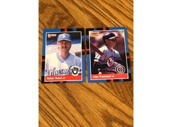 1988 Donruss HOF Yount AND HOF Trammell Baseball Cards