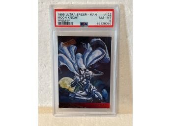 1995 Fleer Ultra Spider-Man Gold Foil Signature Team - Ups - Moon Knight -  #122 PSA NM - MT 8