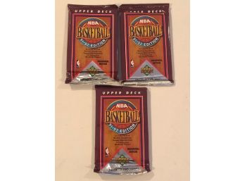 1991 Upper Deck Basketball Card Pack Lot Of 3