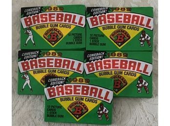 1989 Bowman Wax Pack Lot Of 5. Ken Griffey JR Rookie!!!