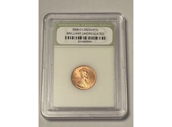 2008 D Penny Brilliant Uncirculated