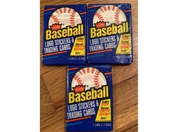 1988 Fleer Wax Packs Lot Of 3