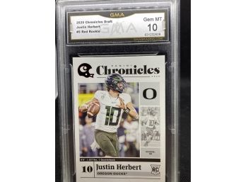 2020 Chronicles Draft JUSTIN HERBERT ROOKIE GMA 10 GEM MINT! Great Investment!