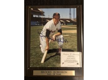 Brooks Robinson Autographed Plaque