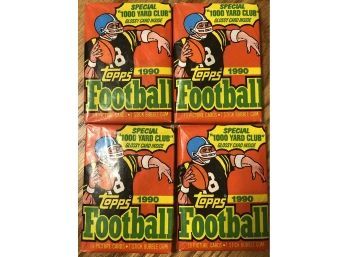 Lot Of (4) 1990 Unopened Topps Football Wax Packs