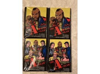 The A-Team 1983 Topps Trading Cards 4 Wax Packs