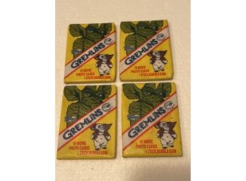 GREMLINS Movie Trading Cards - 4 Sealed  Packs Topps 1984