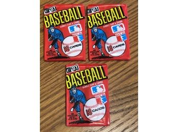 1981 Donruss Baseball Wax Pack Lot Of 3