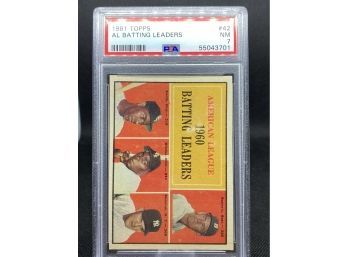 1961 Topps #42 AL Batting Leaders (Minoso, Skowron)  PSA 7