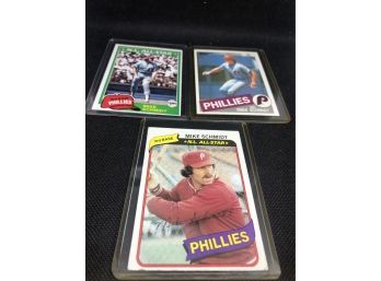 Lot Of 3 Mike Schmidt Topps 1980s  Baseball Cards!