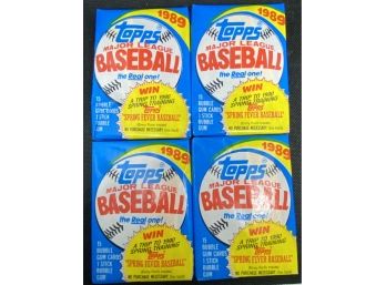 1989 Topps Wax Packs Lot Of 4.