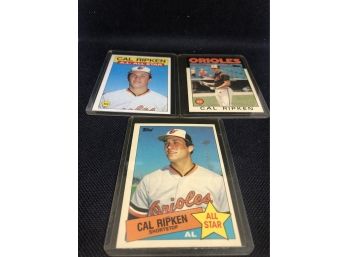 Lot Of 3 Cal Ripken Topps Mid 80s Baseball Cards!