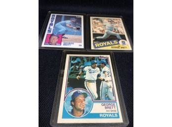 Lot Of 3 George Brett Topps 1980s  Baseball Cards!