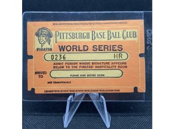 Pittsburgh Pirates Unused World Series Pass 1971?