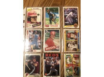 Lot Of (9) Pete Rose Cards! Very Nice Shape!