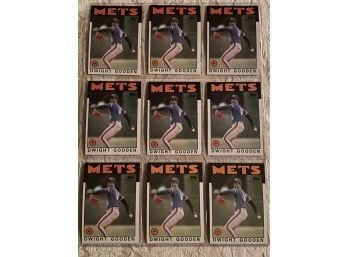 1986 Topps Dwight Gooden Lot Of 9