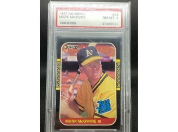 1987 Donruss MARK MCGWIRE Rated Rookie Card #46 Graded PSA 8 NM-MT Sharp