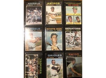 Lot Of (18) Assorted 1971 Topps Baseball Cards