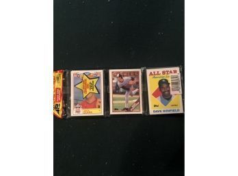 1988 Topps Baseball Card Rak Pak Pack With Winfield All Star And McGwire Record Breaker Showing!!