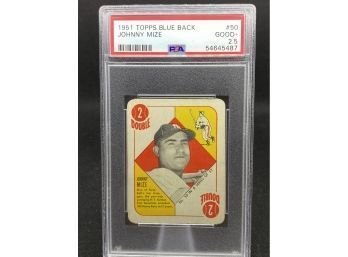 1951 Topps Blue Back PSA 2.5 #50 Johnny Mize NICE!!