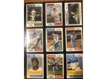 Lot Of (18) Assorted 1974 Topps Baseball Cards