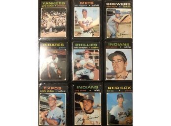 Lot Of (18) Assorted 1971 Topps Baseball Cards