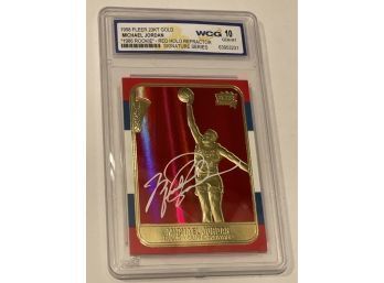 1998 Fleer 23kt Gold Michael Jordan Red Halo Refractor WCG Gem-mt 10