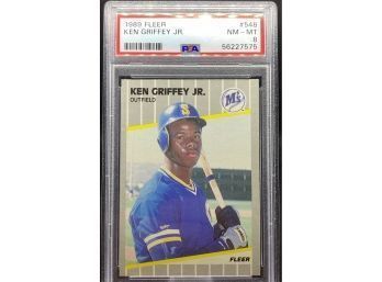 Ken Griffey Jr. 1989 Fleer Rookie #548 RC PSA 8 NM-MT