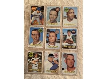 1969 Topps Baseball Card Lot Of 9. Joe Morgan!