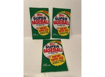 1984 Topps Super Baseball Lot Of 3 Factory Sealed Packs