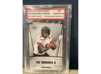 Pat Mahomes Rookie 2017 Leaf Draft Silver  Special Release Cracked Ice