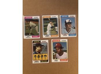 Lot Of (5) 1974 Topps Baseball Cards