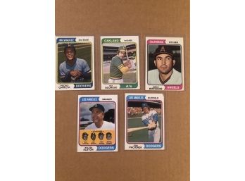 Lot Of (5) 1974 Topps Baseball Cards