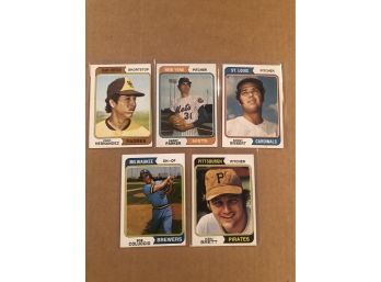 Lot Of (5) 1974 Topps Baseball Cards