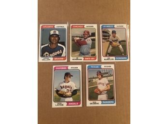 Lot Of (5) 1974 Topps Baseball Cards