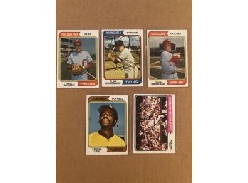 Lot Of (5) 1974 Topps Baseball Cards