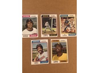 Lot Of (5) 1974 Topps Baseball Cards