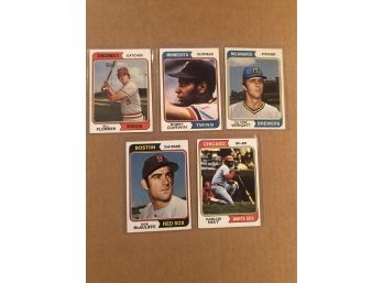 Lot Of (5) 1974 Topps Baseball Cards