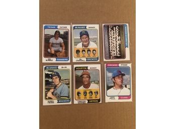 Lot Of (6) 1974 Topps Baseball Cards