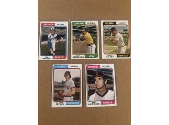 Lot Of (5) 1974 Topps Baseball Cards