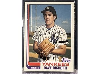 Dave Righetti 1982 Topps Rookie Card