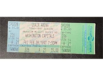 Washington Capitals Game Ticket February 28, 1997